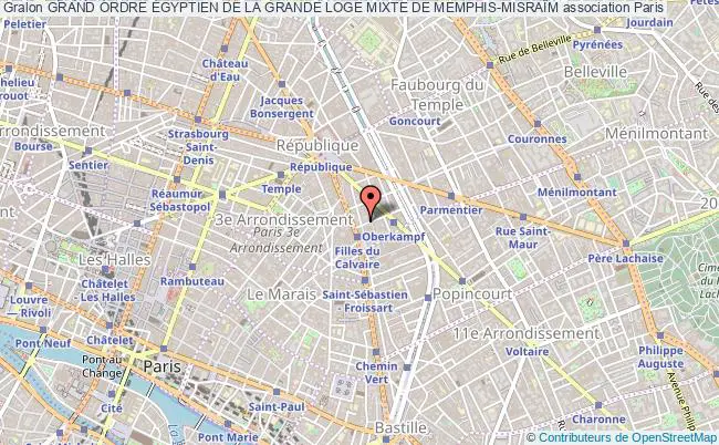 plan association Grand Ordre Égyptien De La Grande Loge Mixte De Memphis-misraÏm Paris 11e