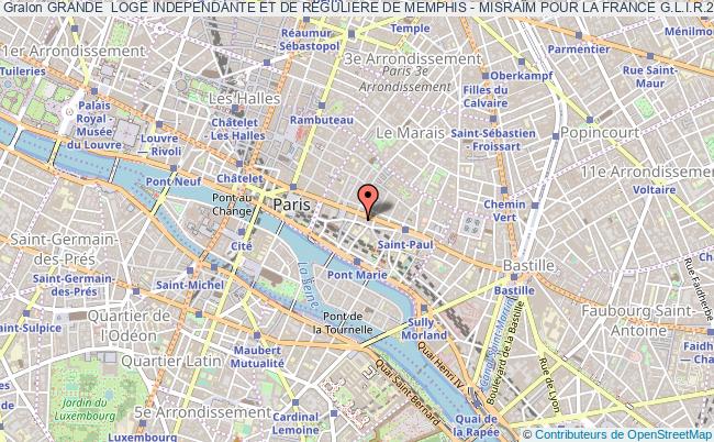 plan association Grande  Loge Independante Et De Reguliere De Memphis - MisraÏm Pour La France G.l.i.r.2m Paris