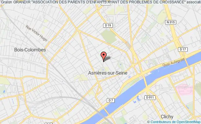 plan association Grandir "association Des Parents D'enfants Ayant Des Problemes De Croissance" Asnières-sur-Seine