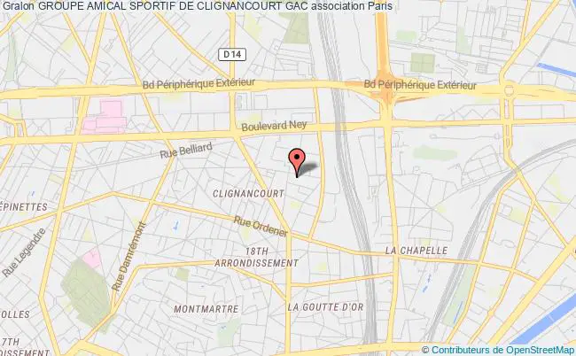 plan association Groupe Amical Sportif De Clignancourt Gac Paris