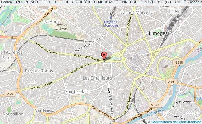 plan association Groupe Ass D'etudes Et De Recherches Medicales D'interet Sportif 87  (g.e.r.m.i.s.) Limoges