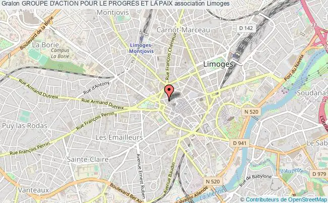 plan association Groupe D'action Pour Le ProgrÈs Et La Paix Limoges