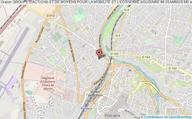 plan association Groupe D'actions Et De Moyens Pour La Mobilite Et L'economie Solidaire 86 (gammes 86) Poitiers