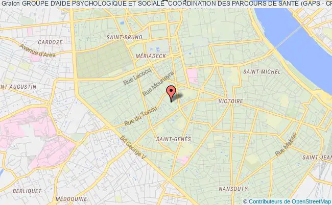 plan association Groupe D'aide Psychologique Et Sociale  Coordination Des Parcours De SantÉ (gaps - Cps) Bordeaux