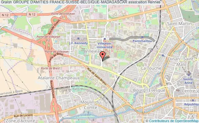 plan association Groupe D'amities France-suisse-belgique-madagascar Rennes