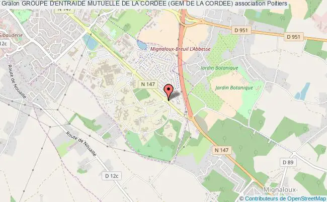 plan association Groupe D'entraide Mutuelle De La Cordee (gem De La Cordee) Poitiers