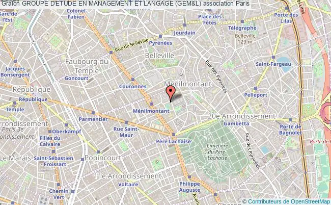 plan association Groupe D'etude En Management Et Langage (gem&l) Paris 20e
