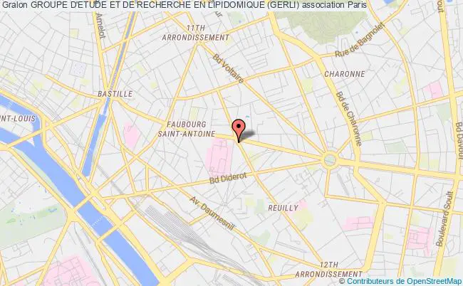 plan association Groupe D'etude Et De Recherche En Lipidomique (gerli) Paris 12e