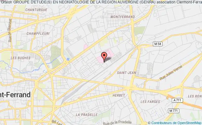 plan association Groupe D'etude(s) En Neonatologie De La Region Auvergne (genra) Clermont-Ferrand Cedex 1