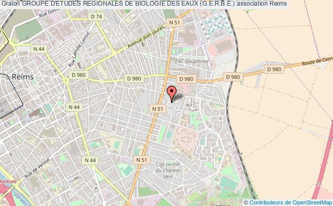 plan association Groupe D'etudes Regionales De Biologie Des Eaux (g.e.r.b.e.) Reims
