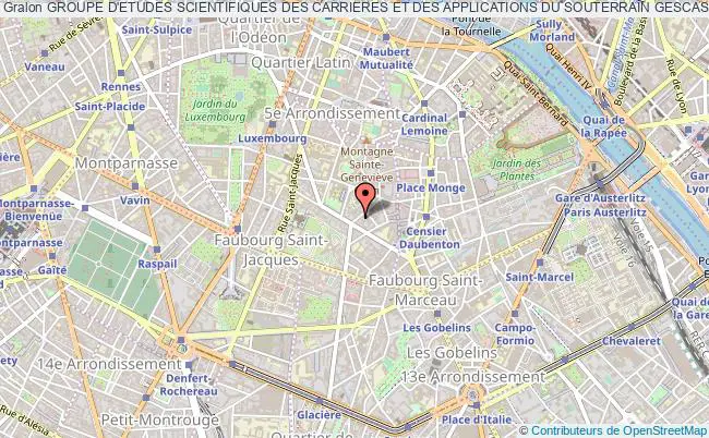 plan association Groupe D'etudes Scientifiques Des Carrieres Et Des Applications Du Souterrain Gescas Paris