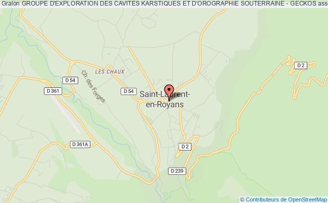 plan association Groupe D'exploration Des Cavites Karstiques Et D'orographie Souterraine - Geckos Saint-Laurent-en-Royans