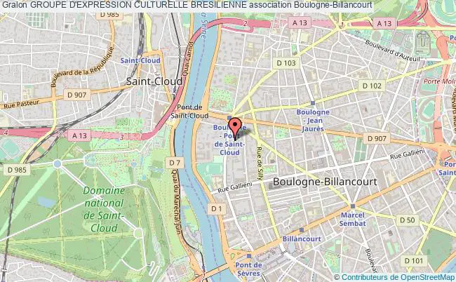 plan association Groupe D'expression Culturelle Bresilienne Boulogne-Billancourt