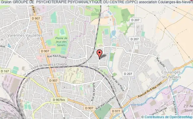 plan association Groupe De  Psychoterapie Psychanalytique Du Centre (gppc) Coulanges-lès-Nevers