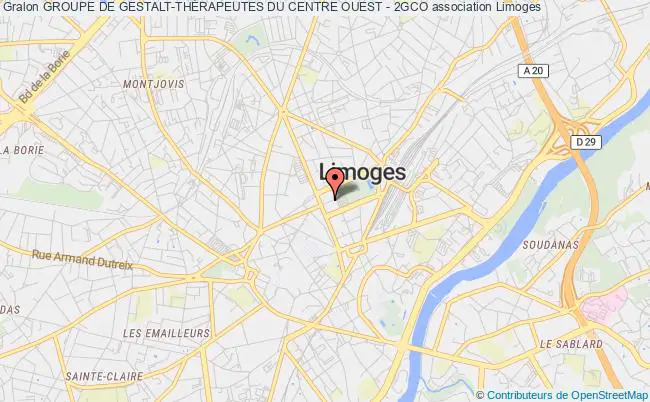 plan association Groupe De Gestalt-thÉrapeutes Du Centre Ouest - 2gco Limoges