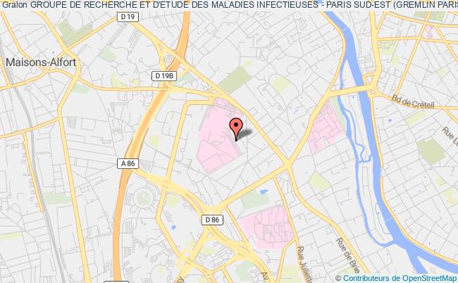 plan association Groupe De Recherche Et D'etude Des Maladies Infectieuses - Paris Sud-est (gremlin Paris Sud-est) Créteil