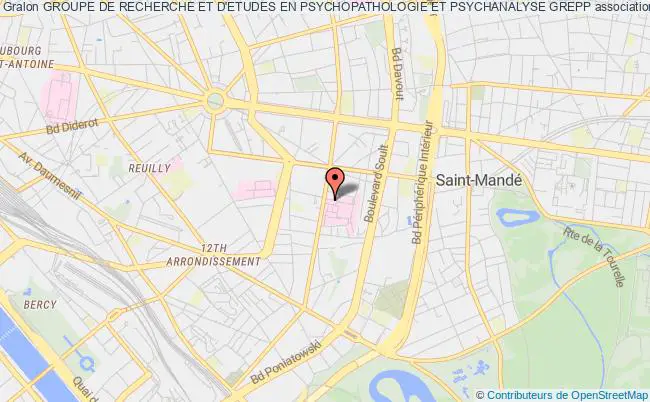 plan association Groupe De Recherche Et D'etudes En Psychopathologie Et Psychanalyse Grepp Paris