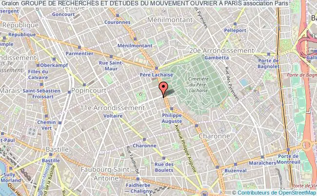 plan association Groupe De Recherches Et D'Études Du Mouvement Ouvrier À Paris Paris
