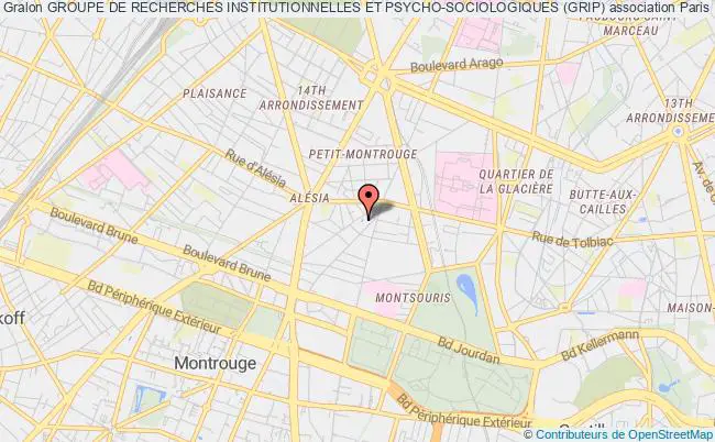 plan association Groupe De Recherches Institutionnelles Et Psycho-sociologiques (grip) Paris 14e