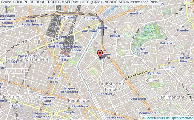 plan association Groupe De Recherches MatÉrialistes (grm) - Association Paris