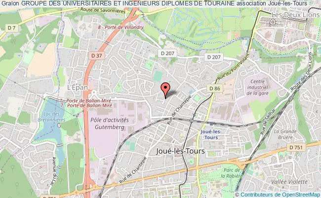plan association Groupe Des Universitaires Et Ingenieurs Diplomes De Touraine Joué-lès-Tours