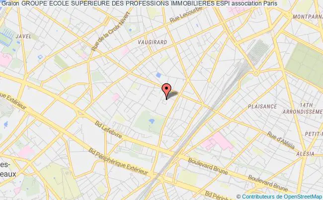 plan association Groupe Ecole Superieure Des Professions Immobilieres Espi Paris 15e