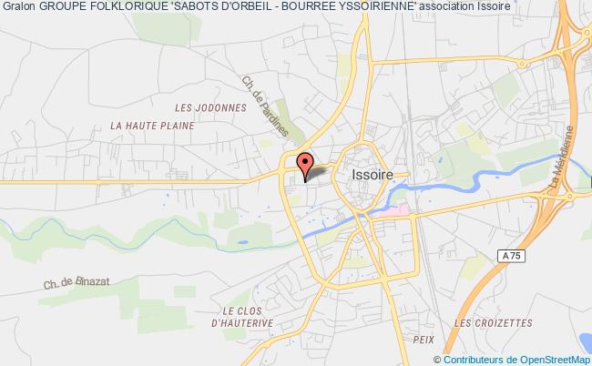 plan association Groupe Folklorique 'sabots D'orbeil - Bourree Yssoirienne' Issoire