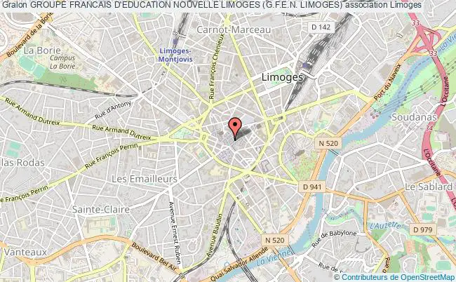 plan association Groupe Francais D'education Nouvelle Limoges (g.f.e.n. Limoges) Limoges