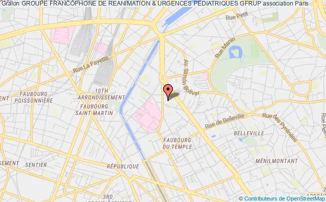 plan association Groupe Francophone De Reanimation & Urgences Pediatriques Gfrup Paris