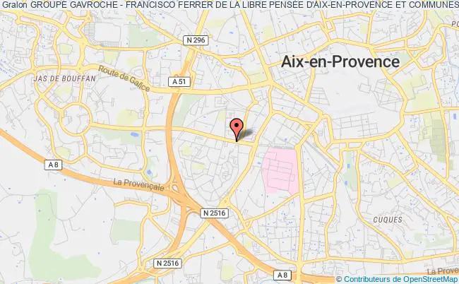 plan association Groupe Gavroche - Francisco Ferrer De La Libre PensÉe D'aix-en-provence Et Communes Des Environs Aix-en-Provence