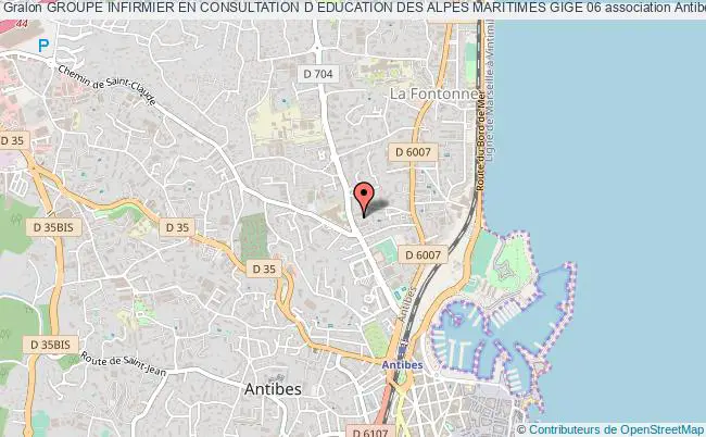 plan association Groupe Infirmier En Consultation D Education Des Alpes Maritimes Gige 06 Antibes