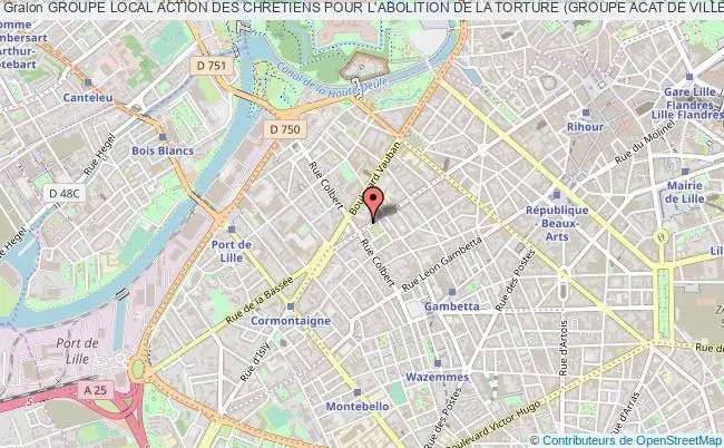 plan association Groupe Local Action Des Chretiens Pour L'abolition De La Torture (groupe Acat De Villeneuve D'ascq Lille Metropole) Lille