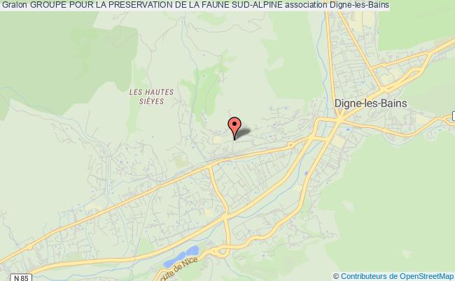 plan association Groupe Pour La Preservation De La Faune Sud-alpine Digne-les-Bains