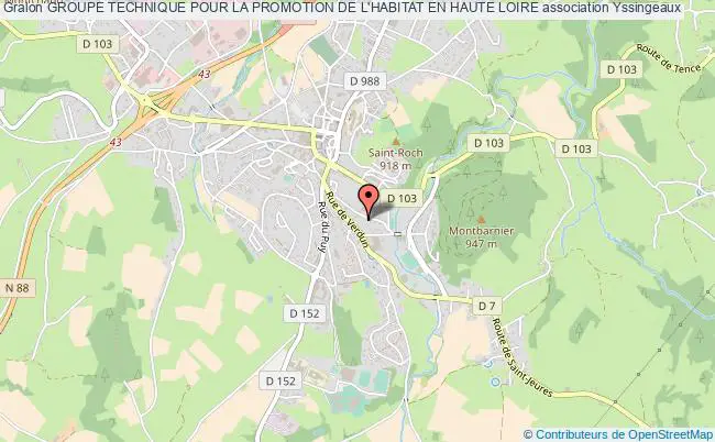 plan association Groupe Technique Pour La Promotion De L'habitat En Haute Loire Yssingeaux