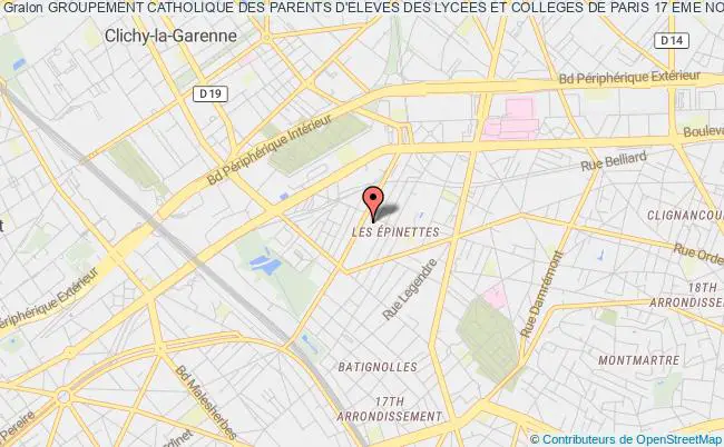 GROUPEMENT CATHOLIQUE DES PARENTS D'ELEVES DES LYCEES ET COLLEGES DE PARIS 17 EME NORD GCPELC PARIS 17EME NORD