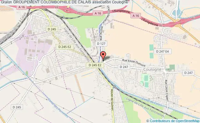 plan association Groupement Colombophile De Calais Coulogne