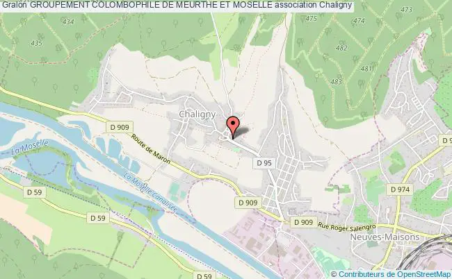 plan association Groupement Colombophile De Meurthe Et Moselle Chaligny