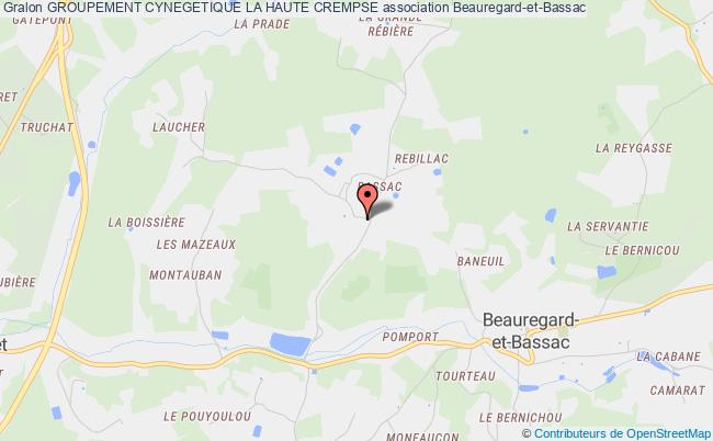 plan association Groupement Cynegetique La Haute Crempse Beauregard-et-Bassac