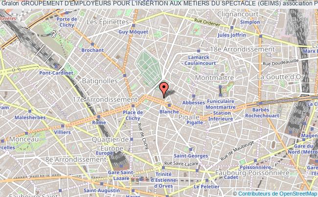 plan association Groupement D'employeurs Pour L'insertion Aux Metiers Du Spectacle (geims) Paris