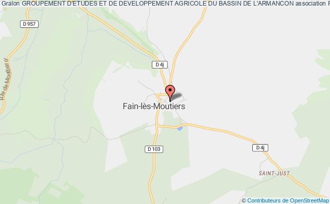 plan association Groupement D'etudes Et De Developpement Agricole Du Bassin De L'armancon Fain-lès-Moutiers