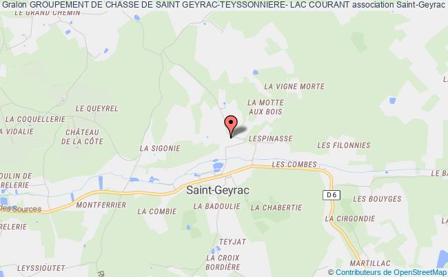 plan association Groupement De Chasse De Saint Geyrac-teyssonniere- Lac Courant Saint-Geyrac