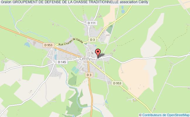 plan association Groupement De Defense De La Chasse Traditionnelle Cérilly