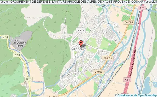 plan association Groupement De Defense Sanitaire Apicole Des Alpes De Haute-provence (gdsa 04) Villeneuve