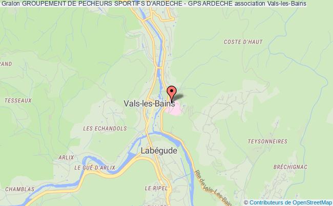 plan association Groupement De Pecheurs Sportifs D'ardeche - Gps Ardeche Vals-les-Bains