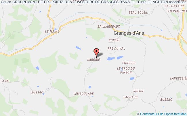 plan association Groupement De Proprietaires Chasseurs De Granges D'ans Et Temple Laguyon Granges-d'Ans