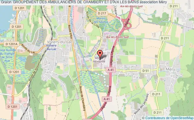 plan association Groupement Des Ambulanciers De Chambery Et D'aix Les Bains Méry