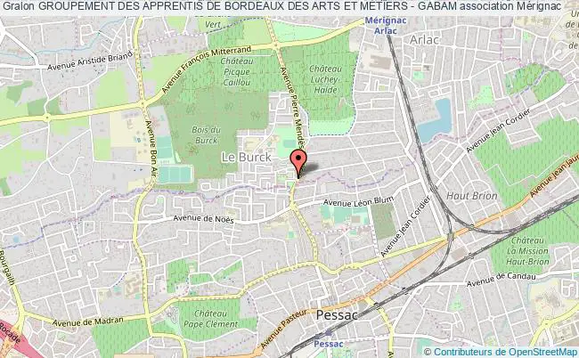 plan association Groupement Des Apprentis De Bordeaux Des Arts Et MÉtiers - Gabam Mérignac