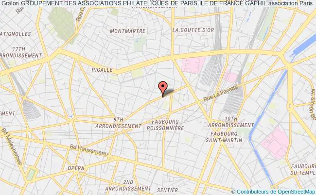 plan association Groupement Des Associations Philateliques De Paris Ile De France Gaphil Paris