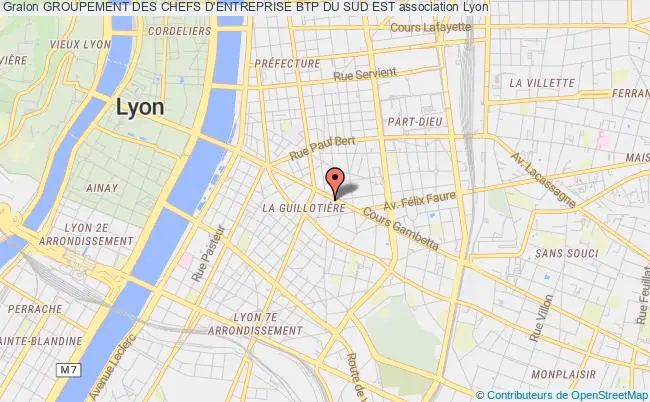 plan association Groupement Des Chefs D'entreprise Btp Du Sud Est Lyon 7e Arrondissement