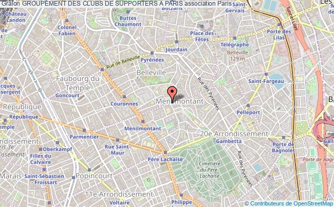 plan association Groupement Des Clubs De Supporters A Paris Paris